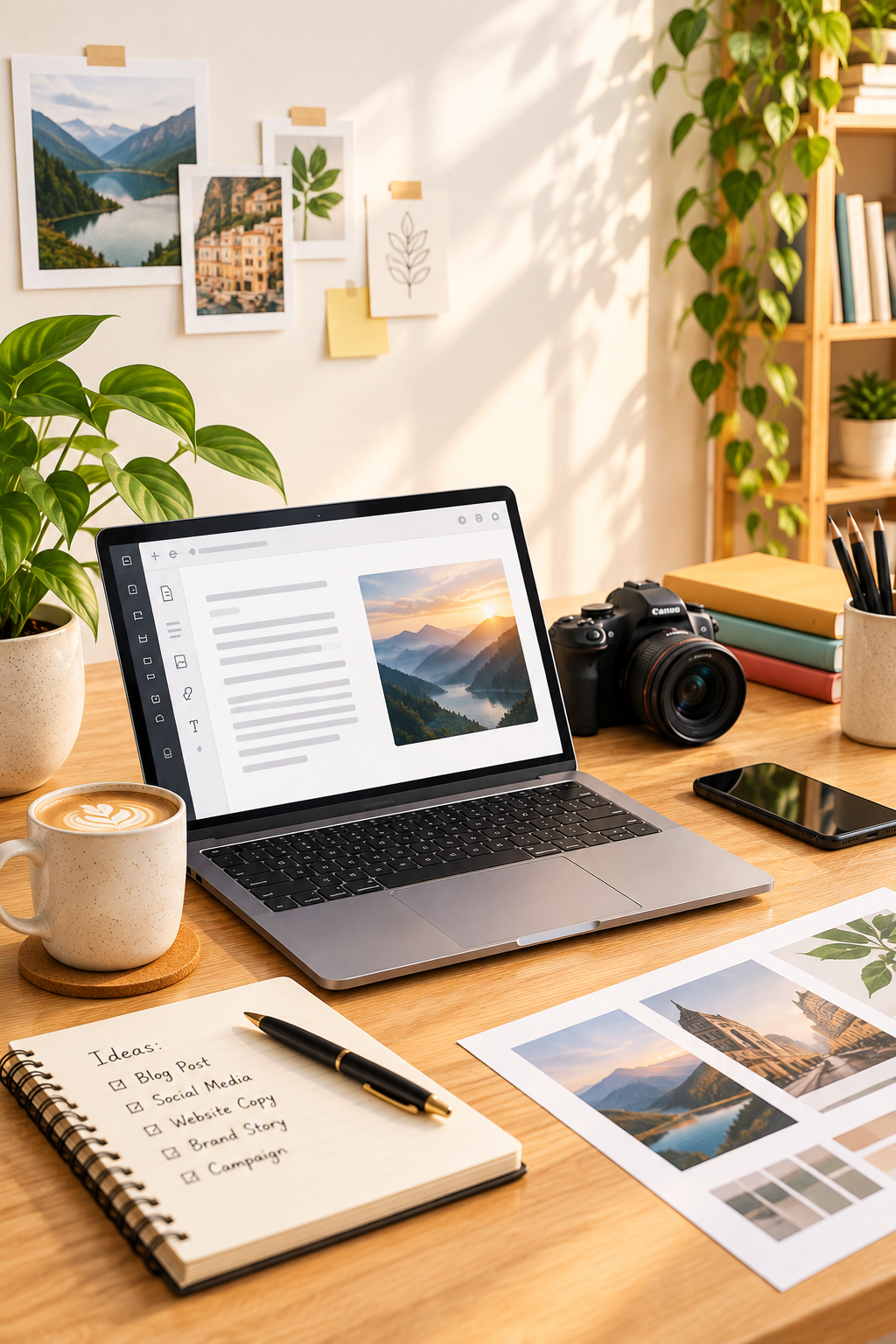 Content creation and writing process illustration